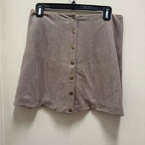 Altar'd State Button-Front Brown Mini Skirt